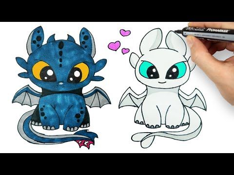 Featured image of post Cute Cartoon Toothless And Light Fury Drawing